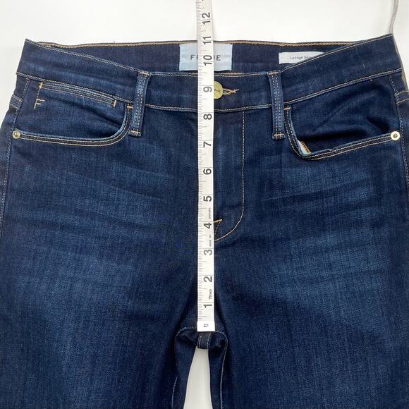 Frame Le High Dark Wash Skinny Jeans Size 26 Classic Casual Basic Minimalist - Picture 10 of 11